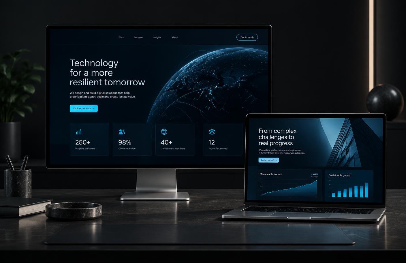 Enterprise Business Presence example project mockup